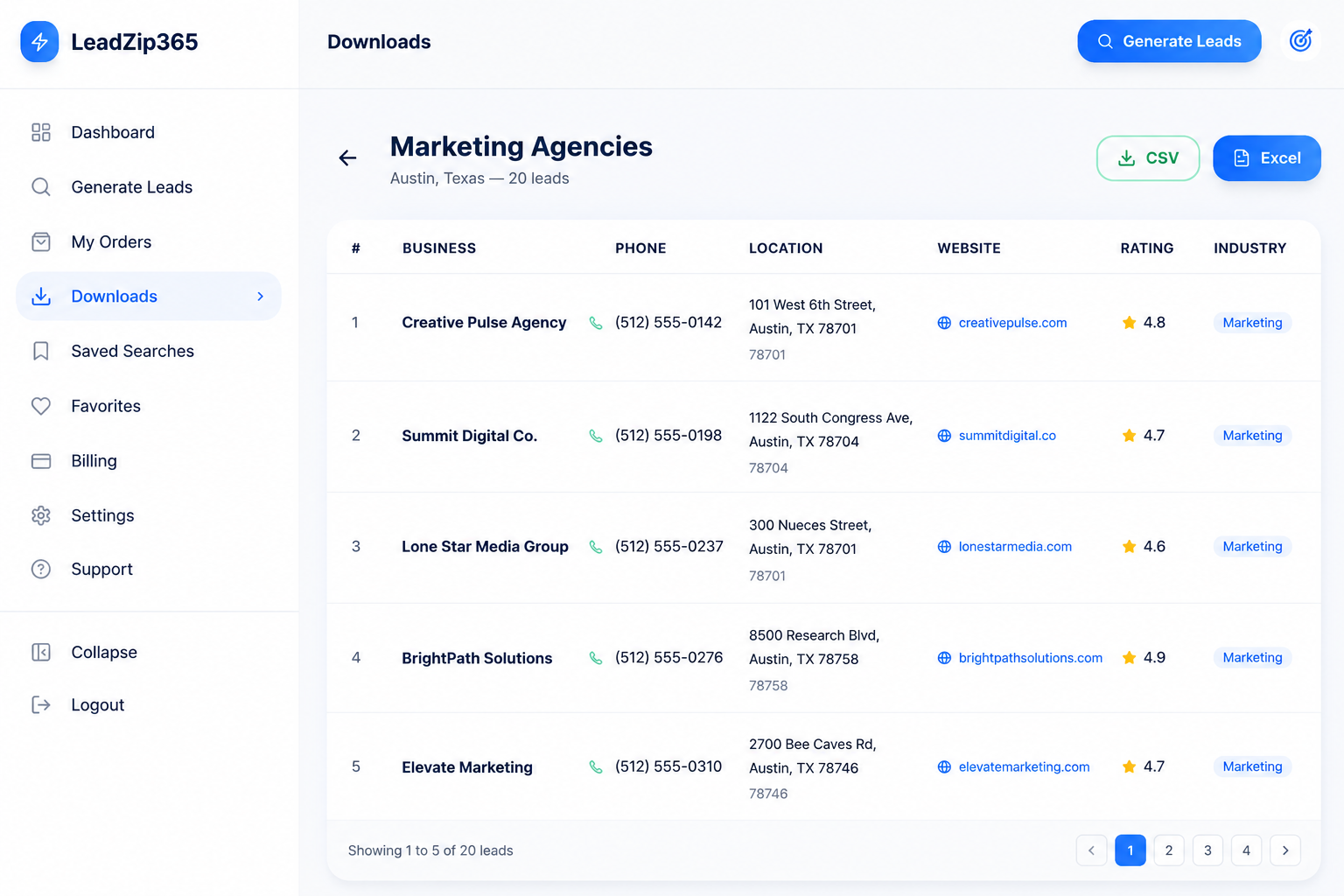 LeadZip365 dashboard preview